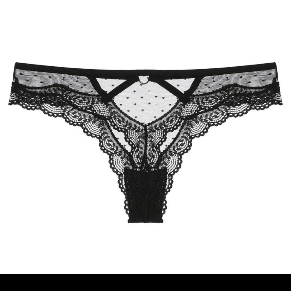 Women's Sexy Lace Black Heart Panty - Picture 3 of 10